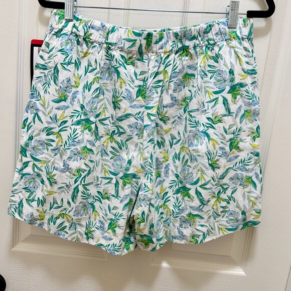 Ellen Tracy Women's Linen Blend Skort Size M Green Tropical Boho Feminine (NEW) - Picture 10 of 12